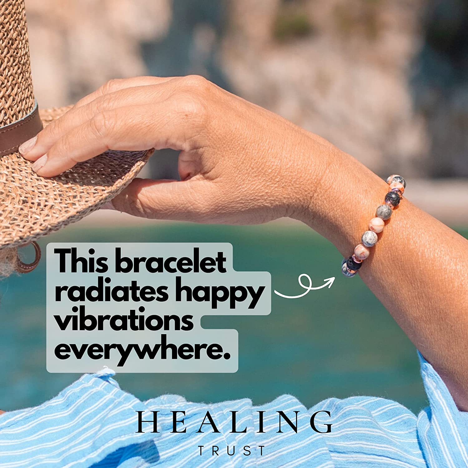 [Healing Trust] Lava Rock Bracelet with Lavender Essential Oil, Pink Zebra Jasper Essential Oil Diffuser Bracelet, Yoga Mediation Bracelet Stone Diffuser, Relaxing Aromatherapy Diffuser Bracelet, Pink Bracelet for Women and Men - Image 7